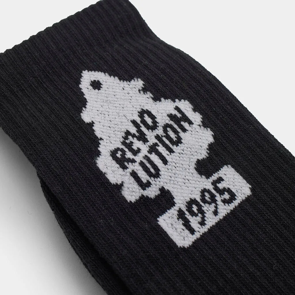 Jaquard Crew Sock / 8912 - Black sold by Revolution product image thumbnail 3