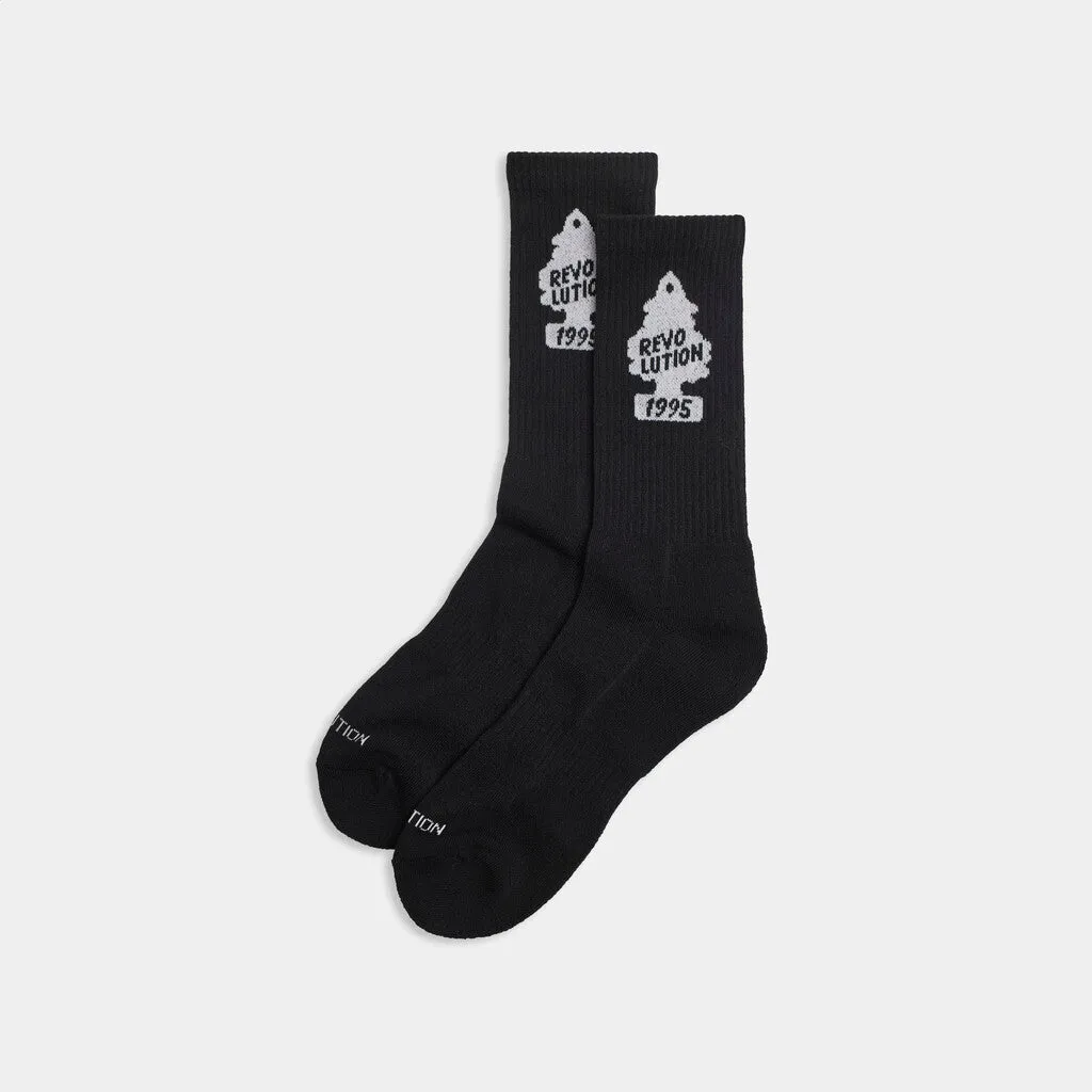 Jaquard Crew Sock / 8912 - Black sold by Revolution product image thumbnail 2