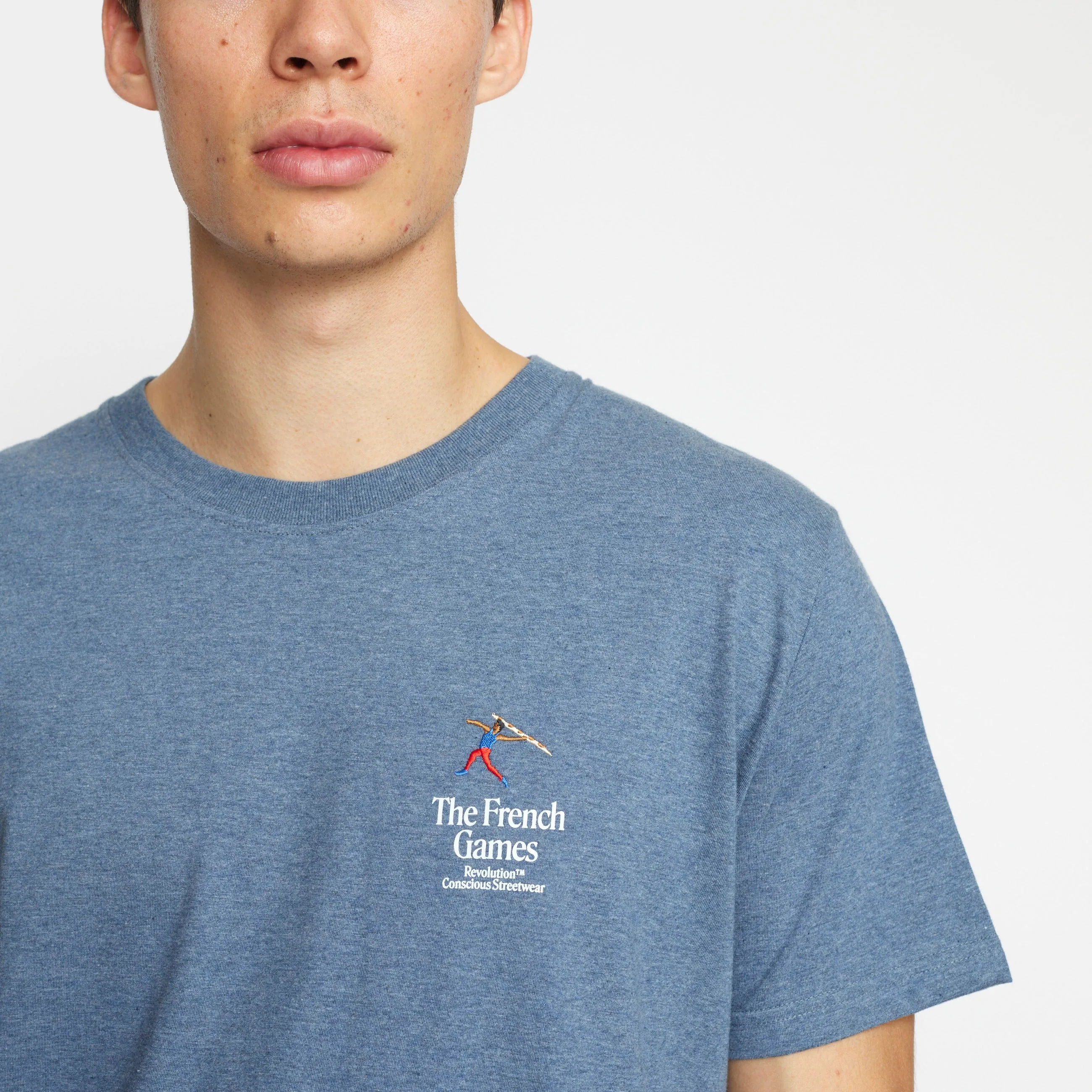 Application T-Shirt / 1377 JAV - Blue-melange sold by Revolution