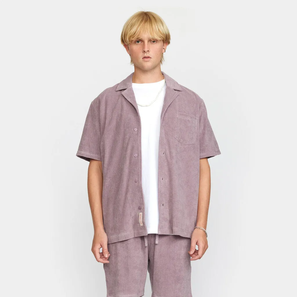 Terry Short-sleeved Cuban Shirt / 3823 - Purple sold by Revolution