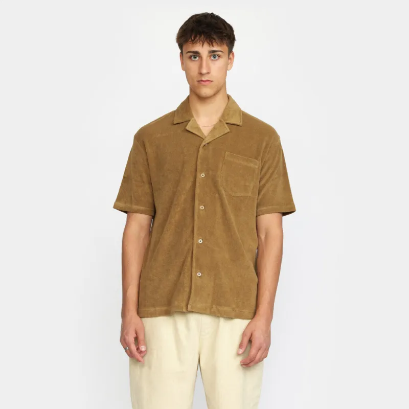 Terry Short-sleeved Cuban Shirt / 3823 - Darkkhaki sold by Revolution