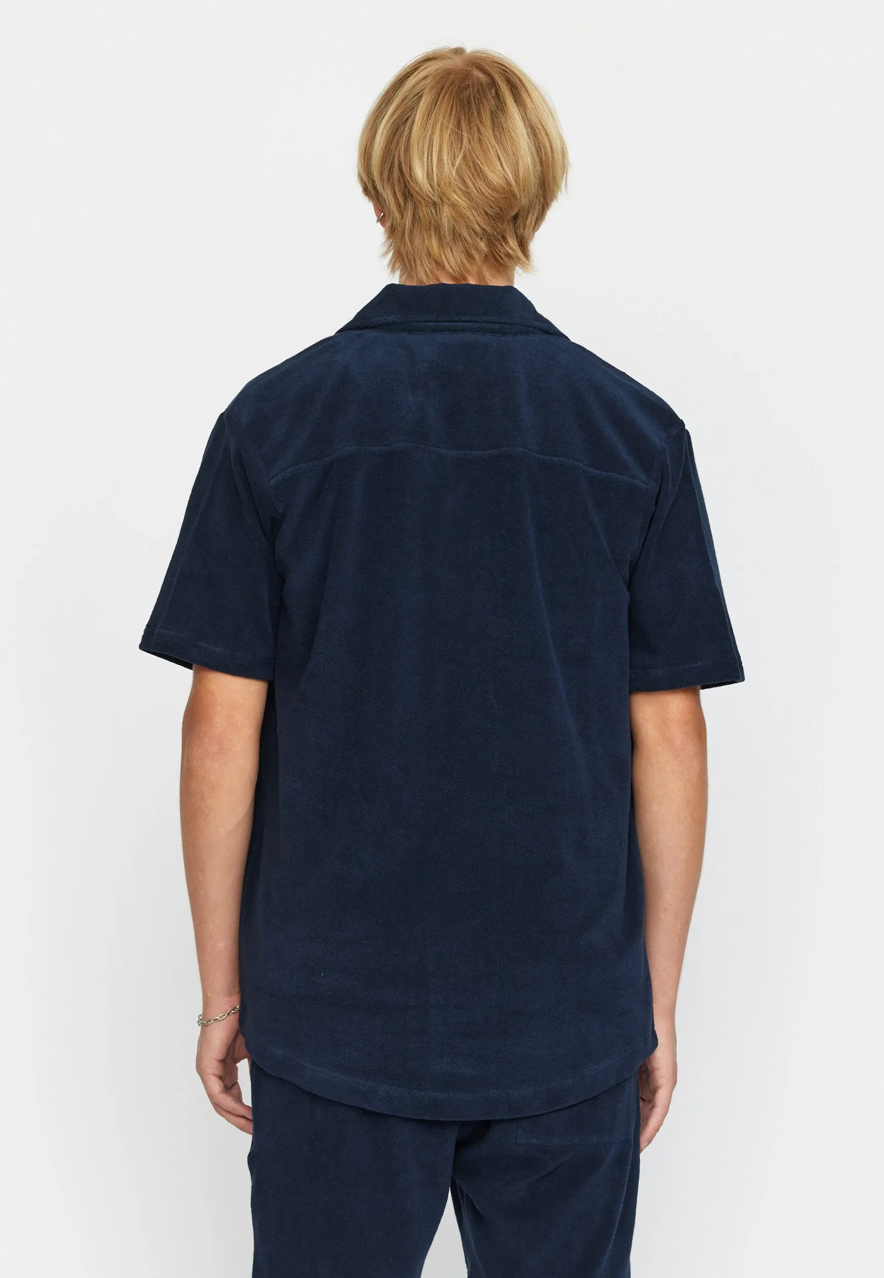 Terry Short-sleeved Cuban Shirt / 3823 - Navy sold by Revolution product image thumbnail 3