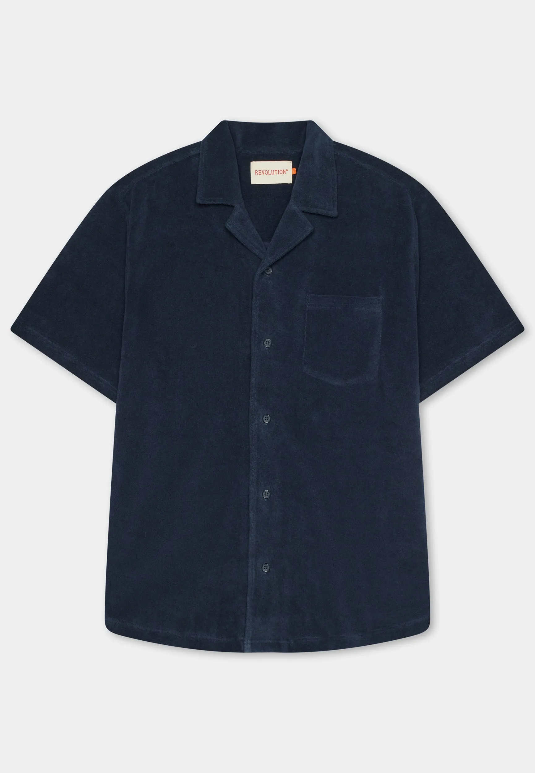 Terry Short-sleeved Cuban Shirt / 3823 - Navy sold by Revolution product image thumbnail 4