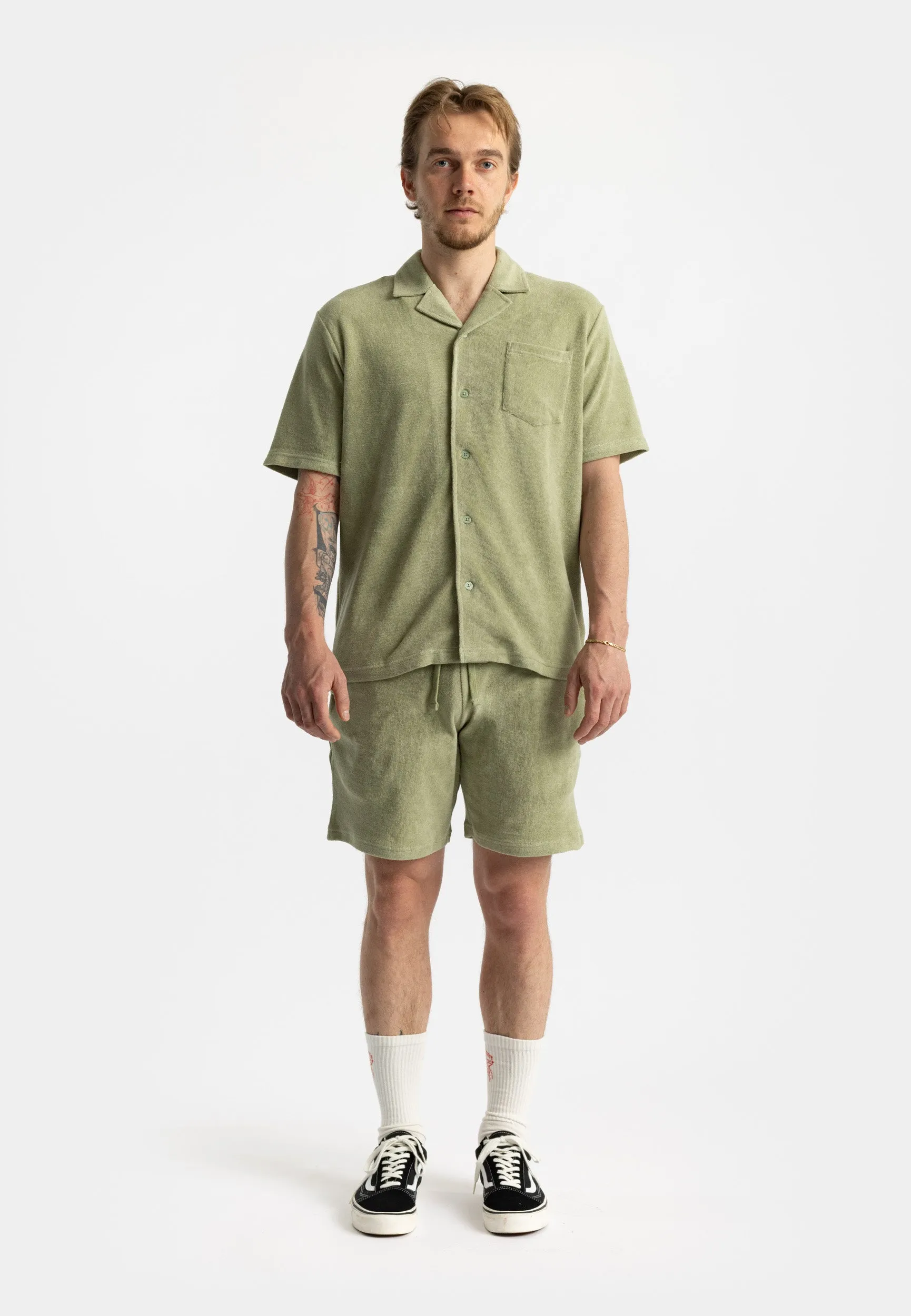 Terry Short-sleeved Cuban Shirt / 3823 - Lightgreen sold by Revolution product image thumbnail 2