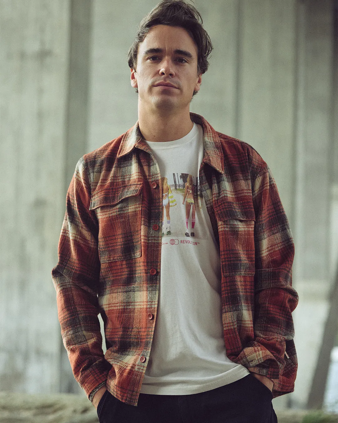 Lined Overshirt / 3882 - Orange sold by Revolution