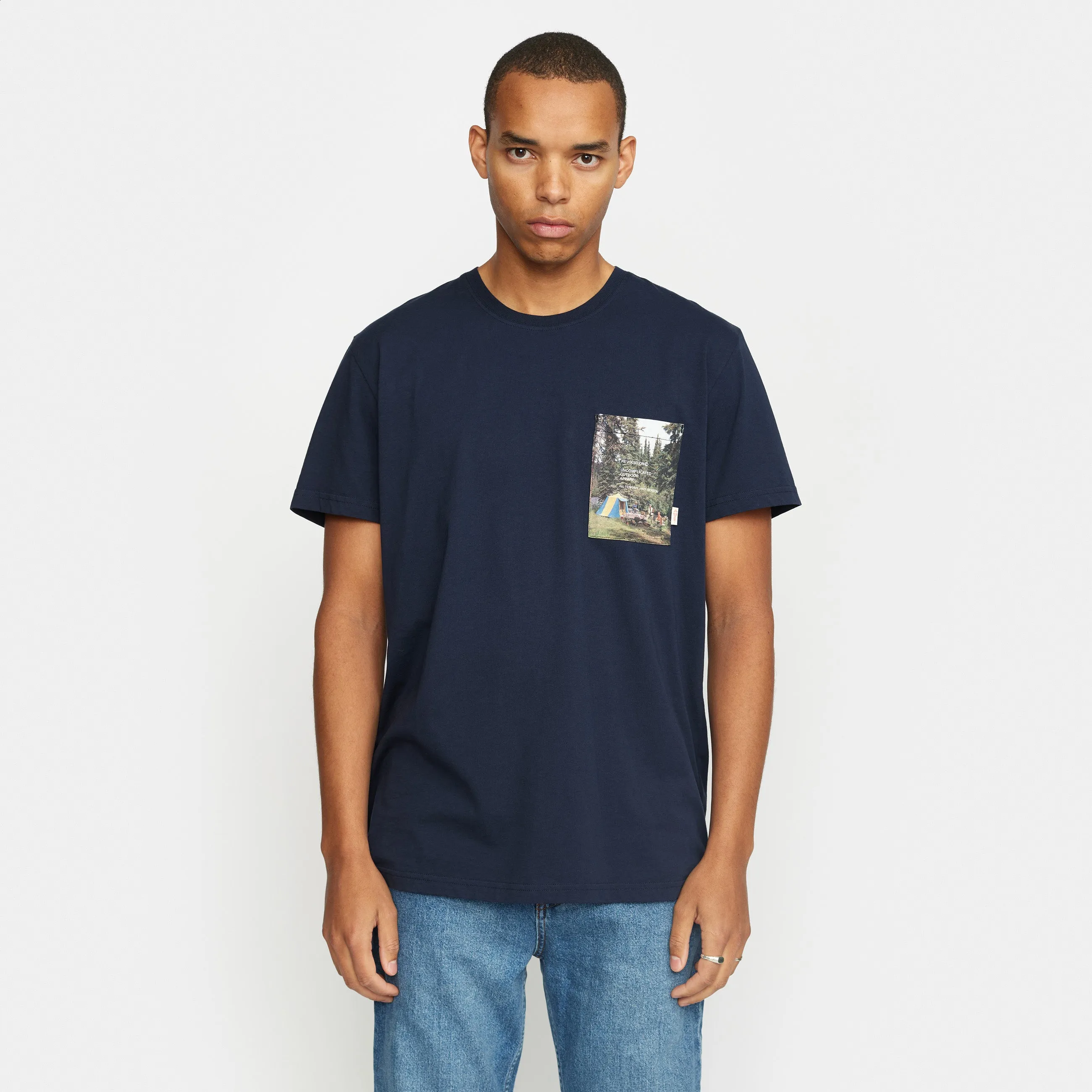 Printed T-shirt / 1381 TEN - Navy sold by Revolution