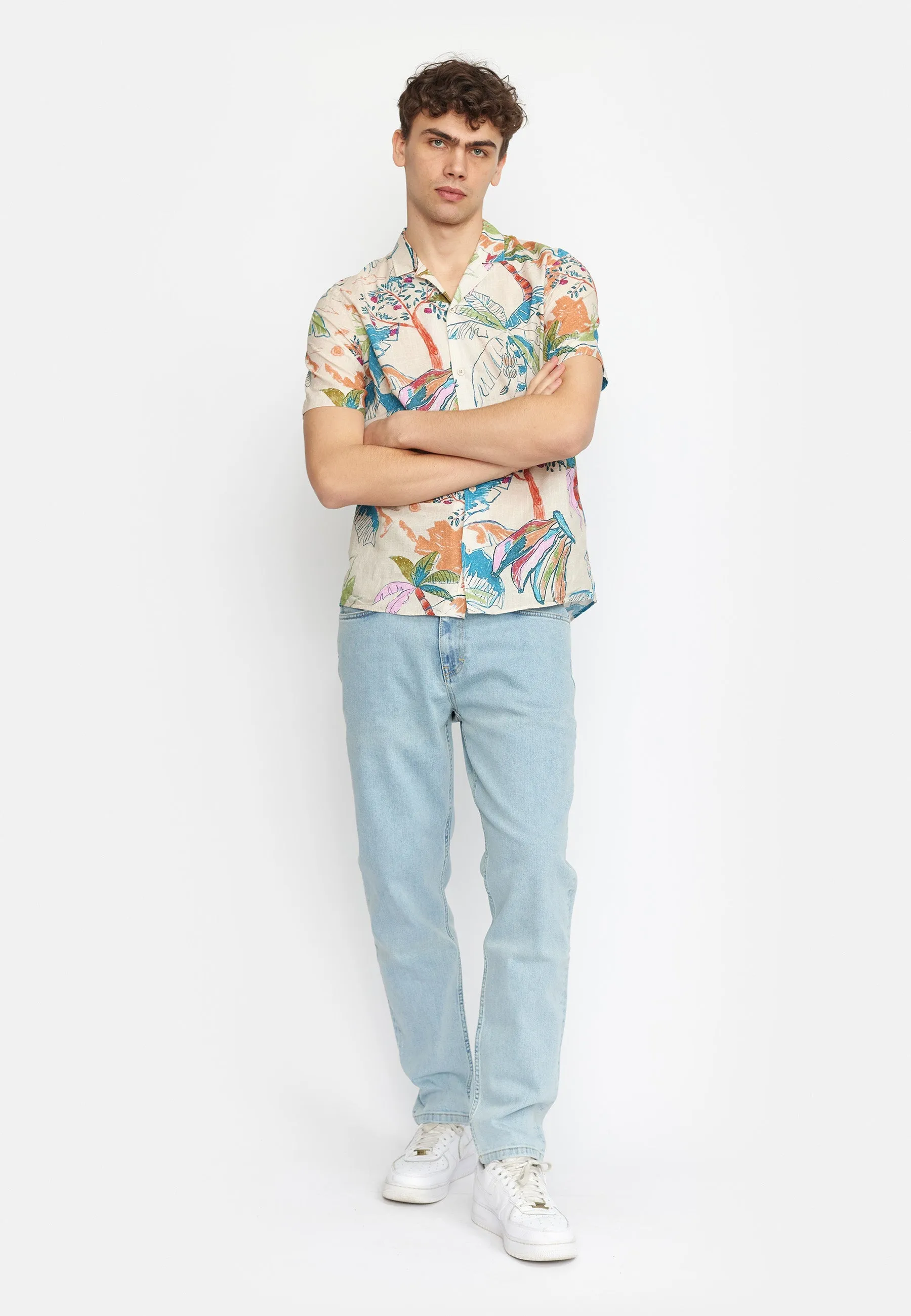 Short-sleeved Cuban Shirt / 3107 - Blue sold by Revolution product image thumbnail 4