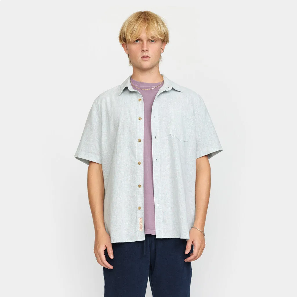 Short-sleeved Loose Shirt / 3103 - Blue sold by Revolution