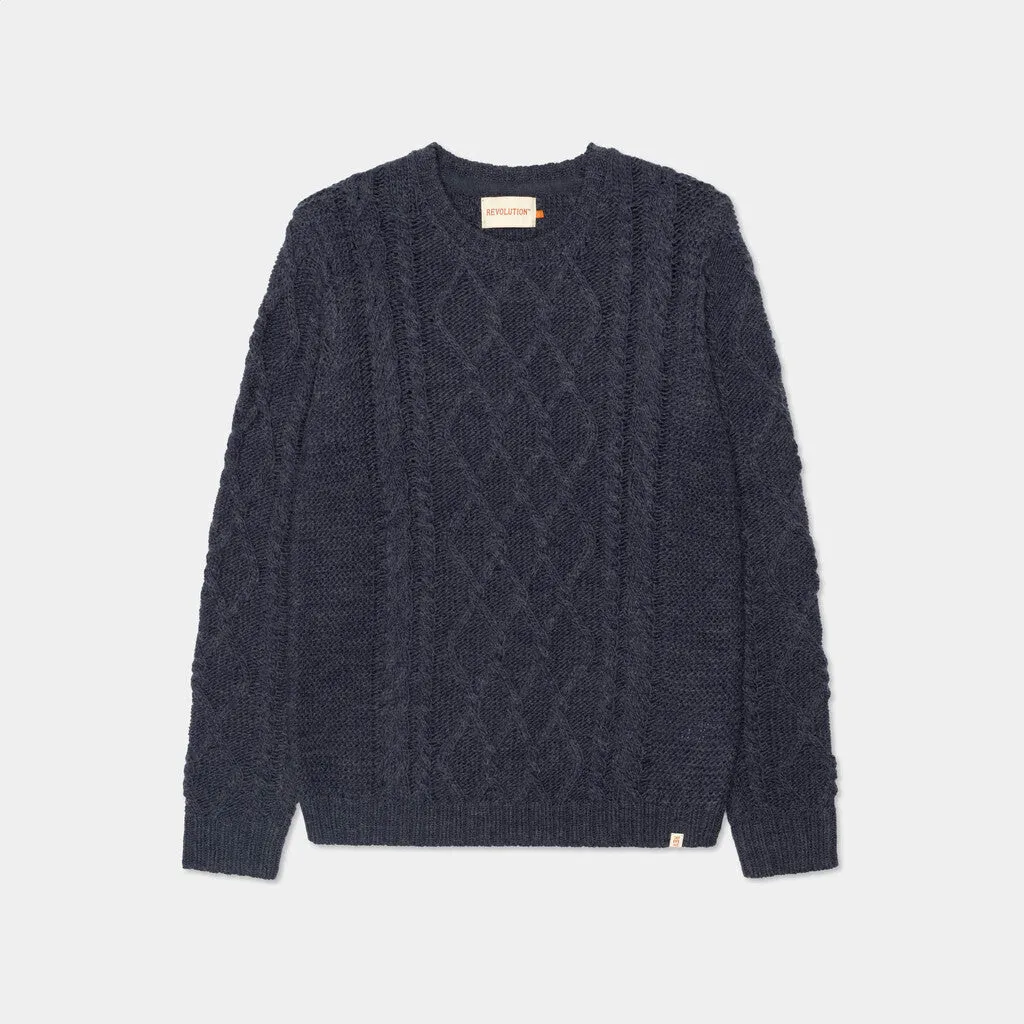 Cable knit sweather / 6585 - Navy sold by Revolution product image thumbnail 4