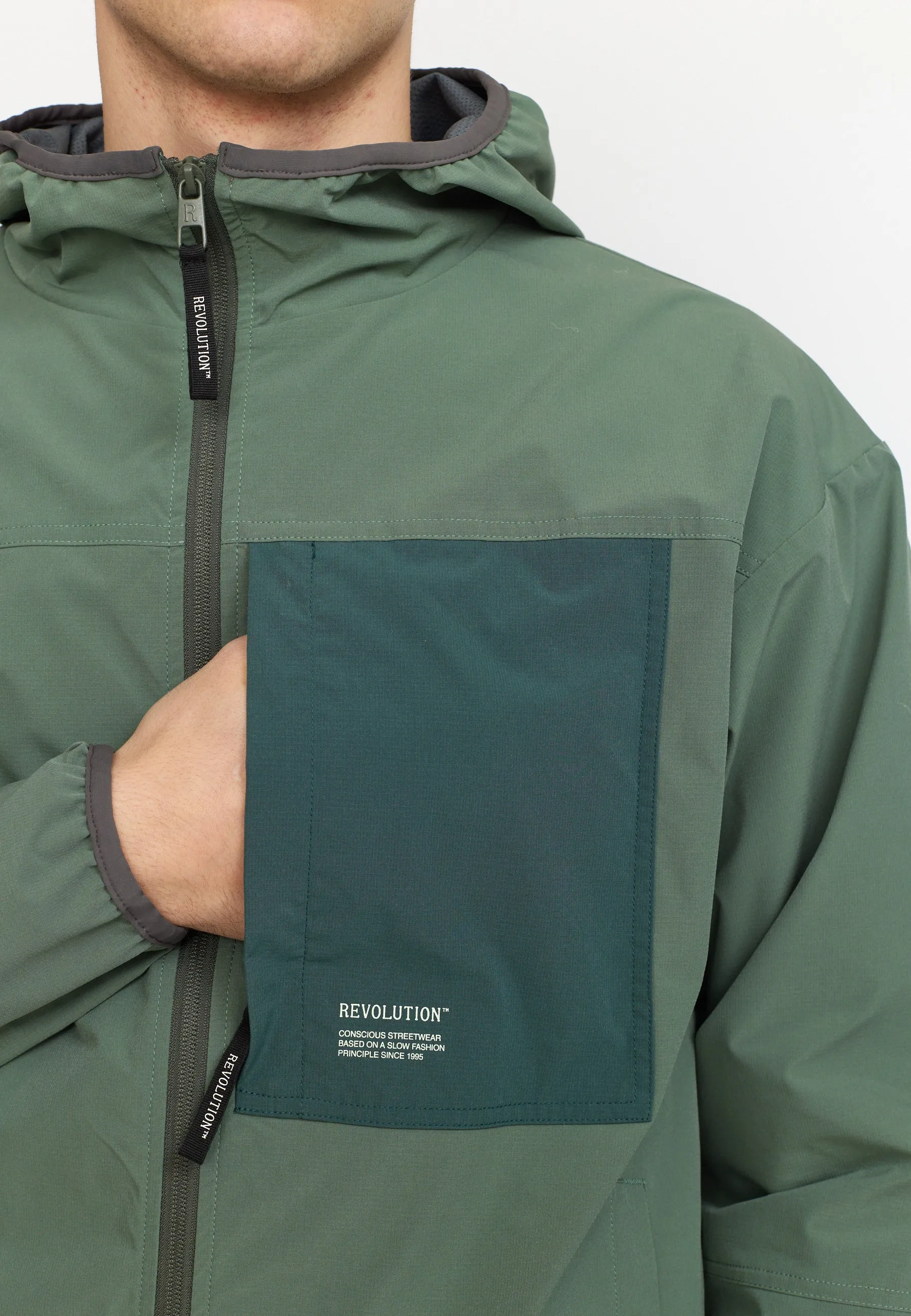 Hooded Track Jacket / 7838 - Dustgreen sold by Revolution product image thumbnail 3