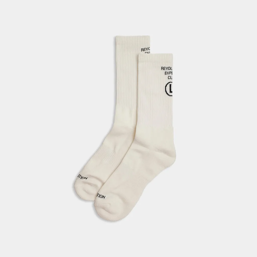 Jaquard Crew Sock / 8909 - White sold by Revolution product image thumbnail 2