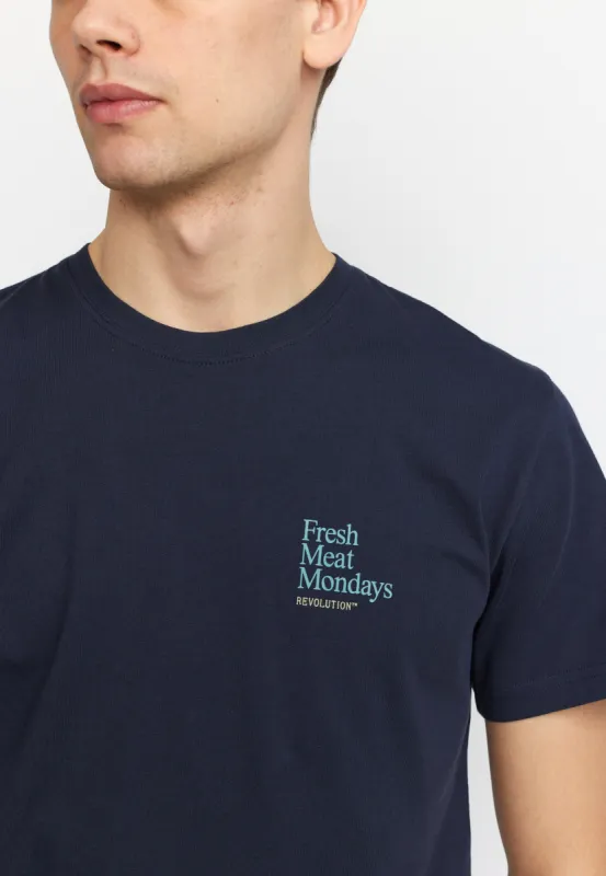 Printed T-shirt / 1388 HOT - Navy sold by Revolution