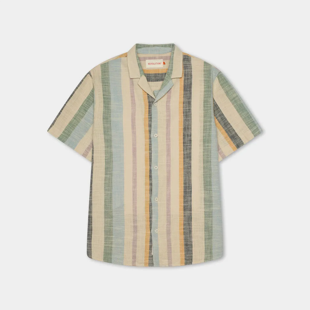 Short-sleeved Cuban Shirt / 3918 - Dustgreen sold by Revolution