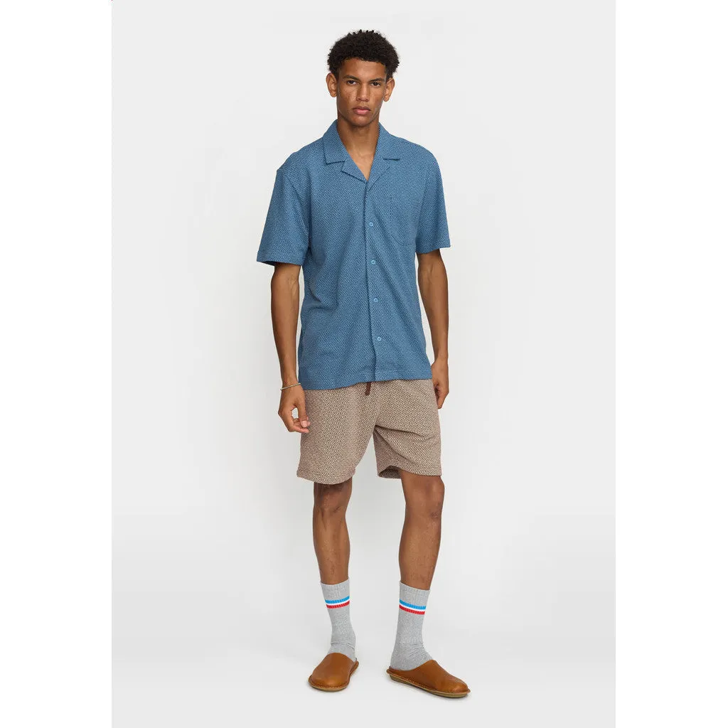 Jaquard Short-sleeved Cuban Shirt / 3175 - Blue sold by Revolution product image thumbnail 2