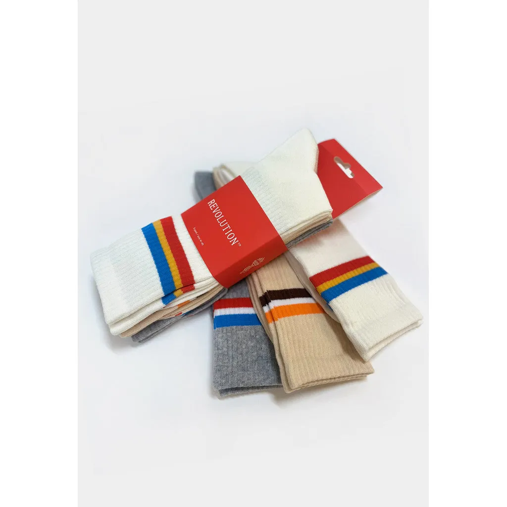 Jaquard Crew Sock / 8916 - Multi sold by Revolution