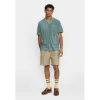 Terry Short-sleeved Cuban Shirt / 3823 - Blue sold by Revolution