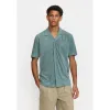 Terry Short-sleeved Cuban Shirt / 3823 - Blue sold by Revolution