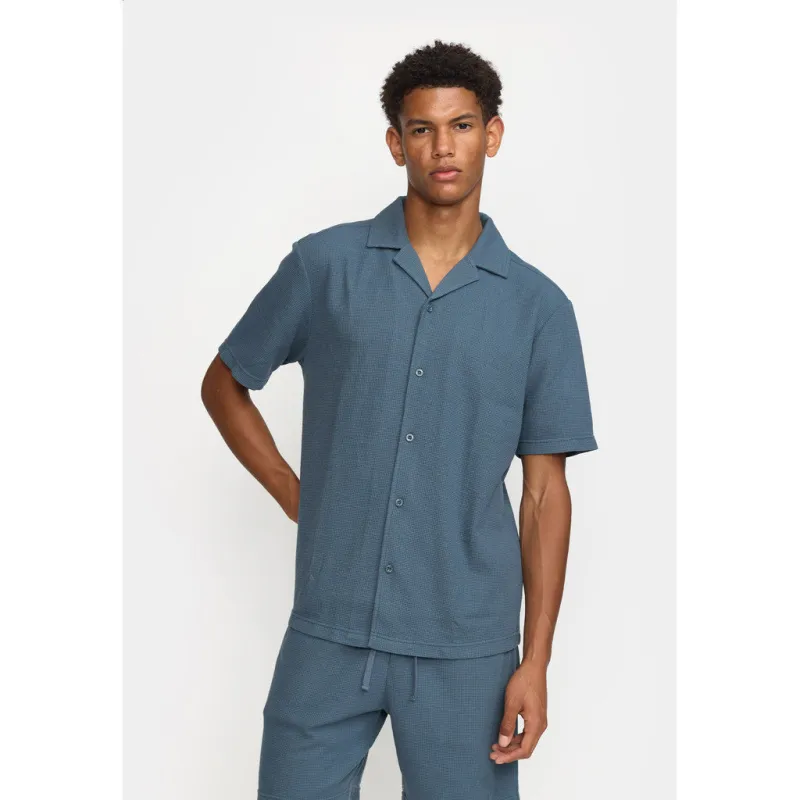 Short-sleeved Cuban Shirt / 3177 - Blue sold by Revolution