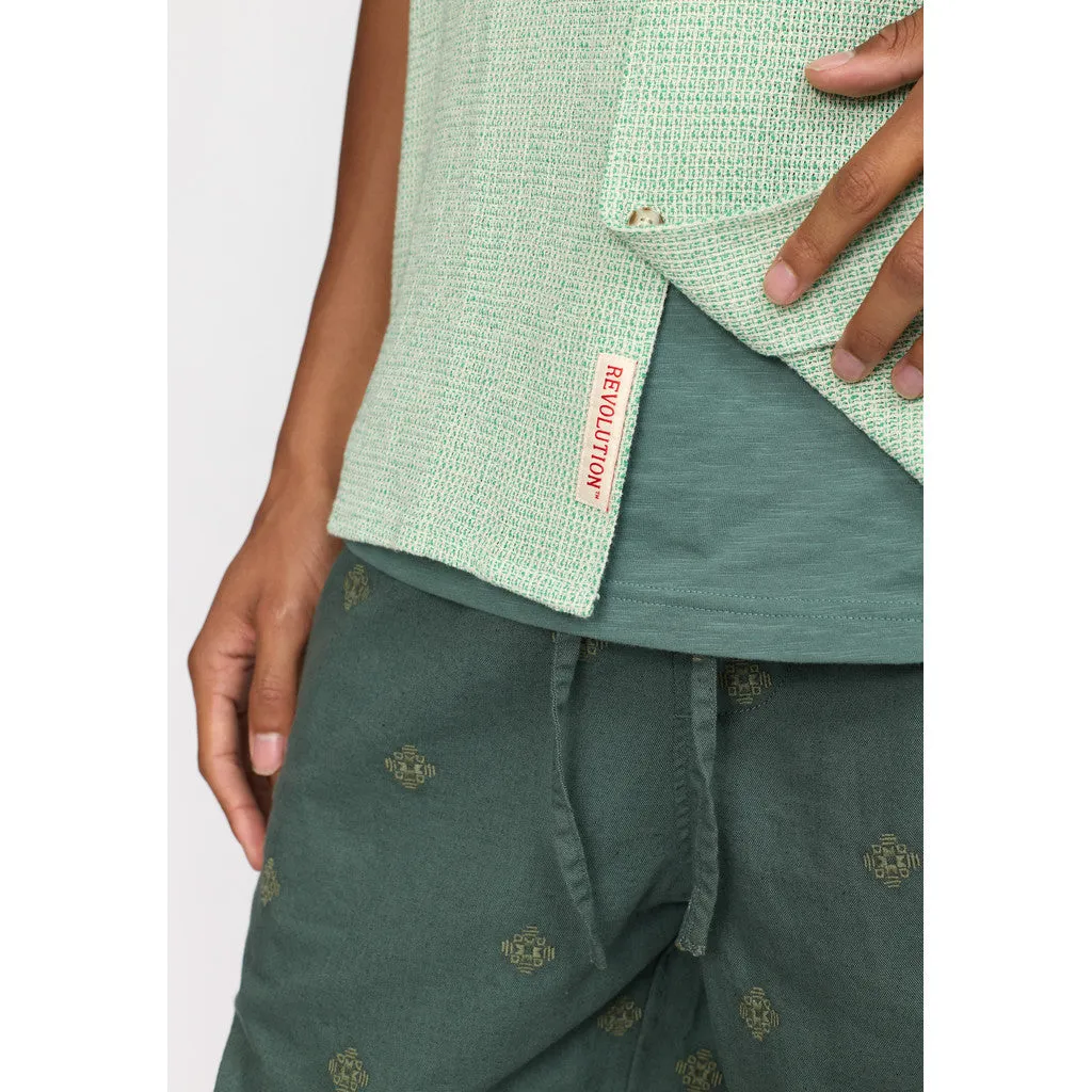 Short-sleeved Cuban Shirt / 3166 - Green sold by Revolution product image thumbnail 5