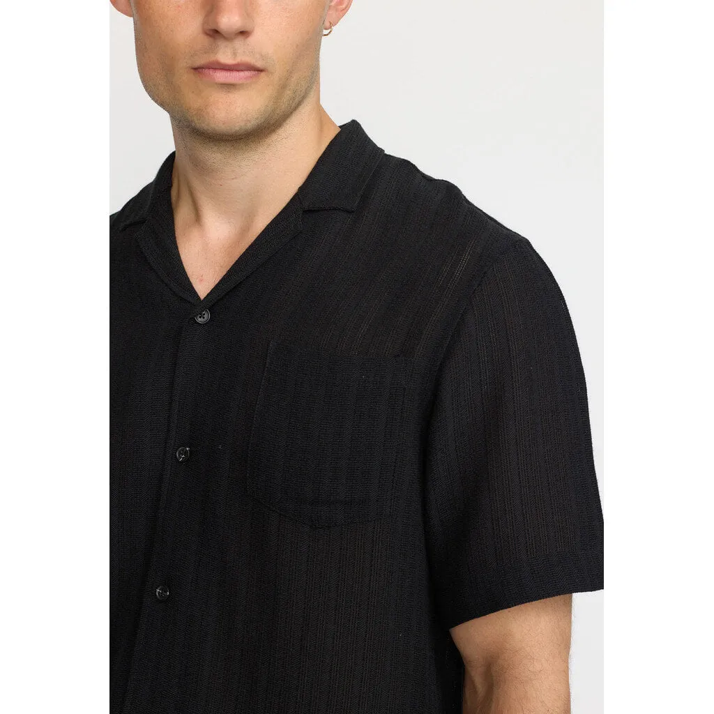 Short-sleeved Cuban Shirt / 3165 - Black sold by Revolution product image thumbnail 5