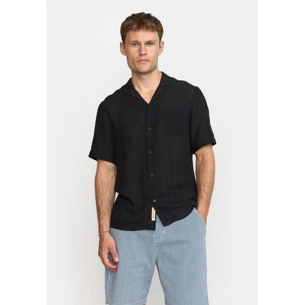 Short-sleeved Cuban Shirt / 3165 - Black sold by Revolution