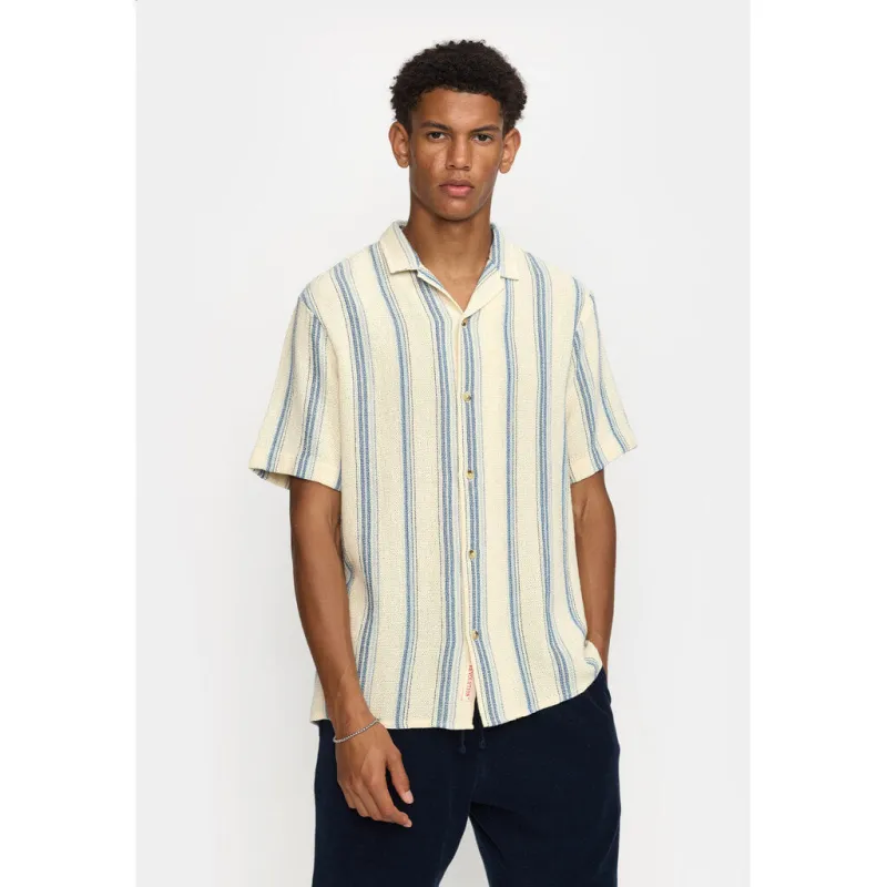Short-sleeved Cuban Shirt / 3163 - Blue sold by Revolution