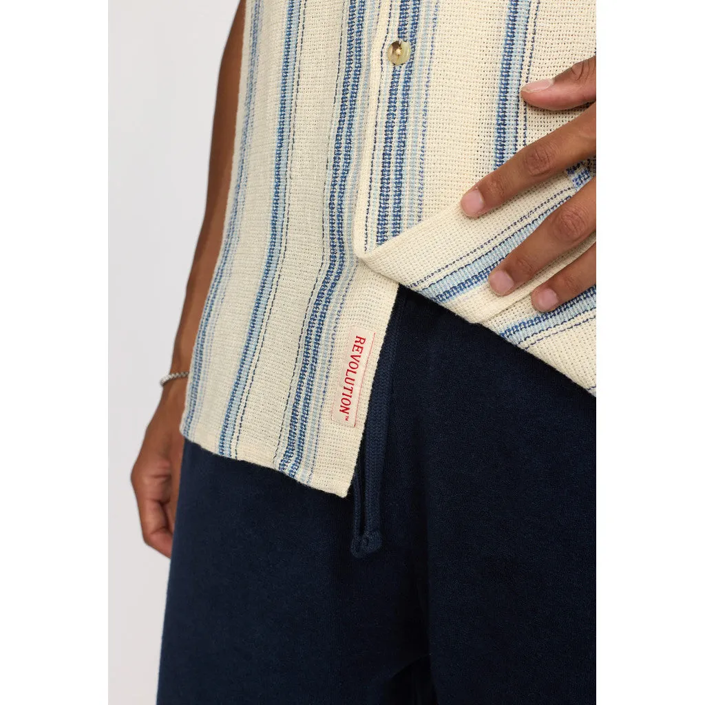 Short-sleeved Cuban Shirt / 3163 - Blue sold by Revolution product image thumbnail 4