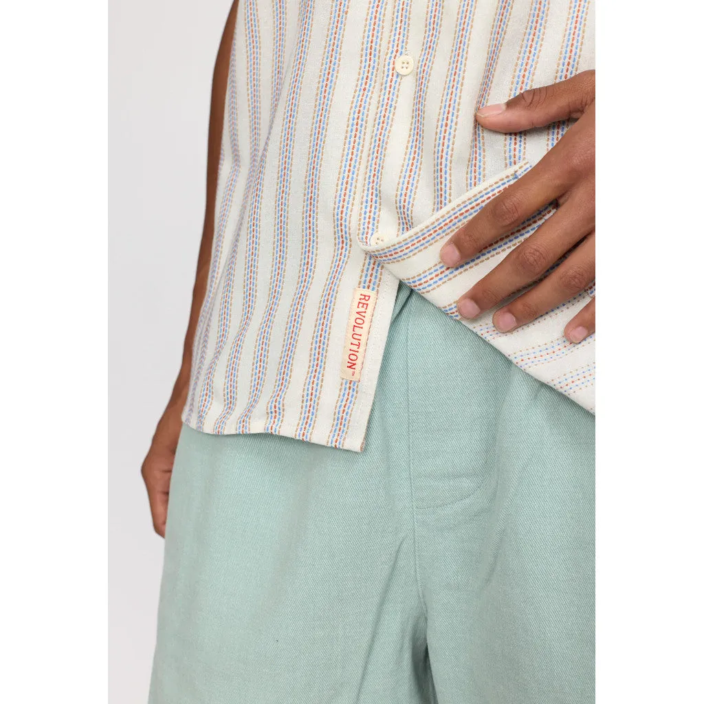 Short-sleeved Cuban Shirt / 3162 - Blue sold by Revolution product image thumbnail 4