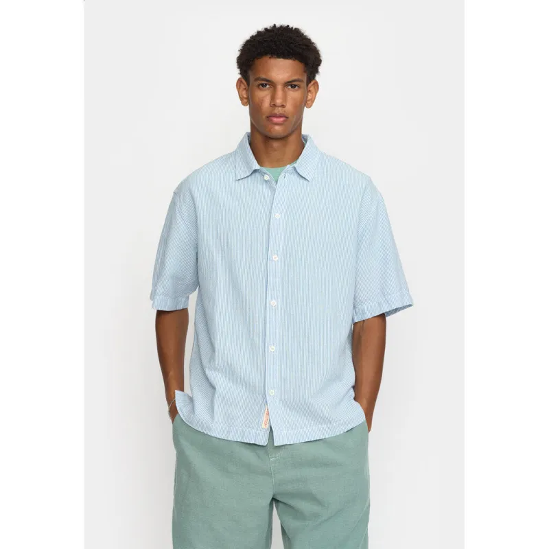 Oversize Short-sleeved Shirt / 3184 - Blue sold by Revolution