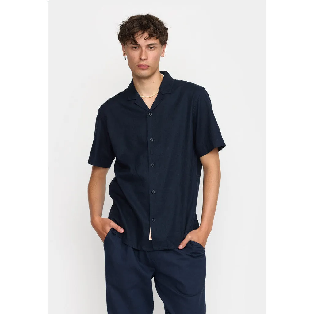 Short-sleeved Cuban Shirt / 3151 - Navy sold by Revolution product image thumbnail 3