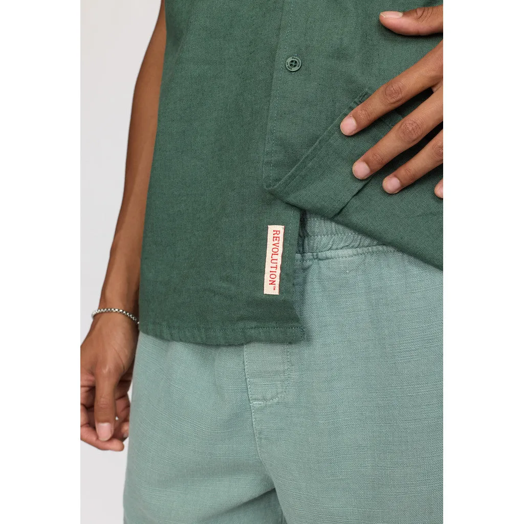 Short-sleeved Cuban Shirt / 3151 - Dustgreen sold by Revolution product image thumbnail 4
