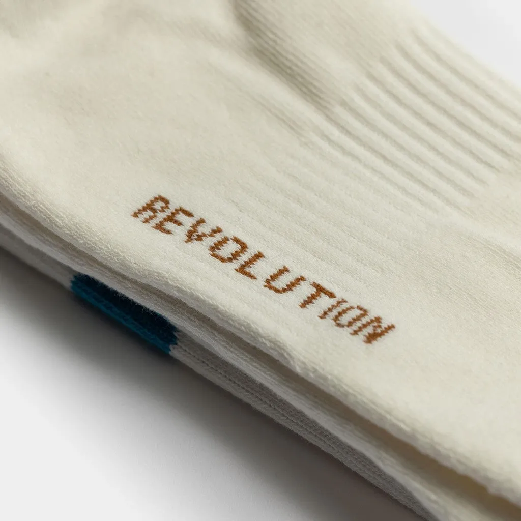 Jaquard Crew Sock / 8907 - White sold by Revolution product image thumbnail 3