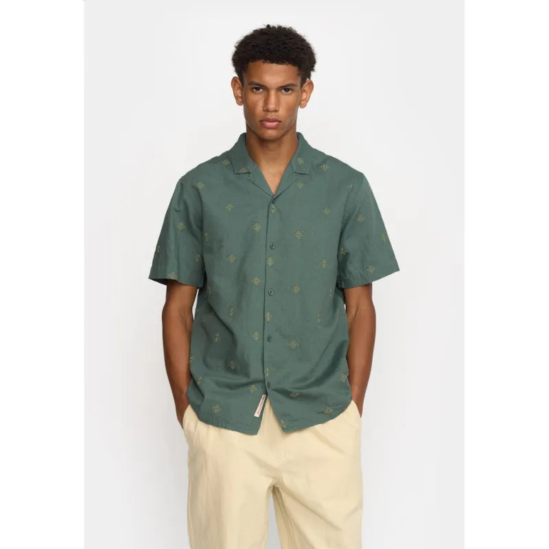 Short-sleeved Cuban Shirt / 3183 - Dustgreen sold by Revolution