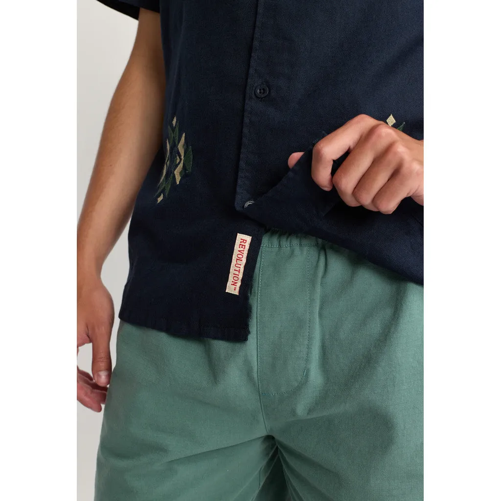 Short-sleeved Cuban Shirt / 3174 - Navy sold by Revolution product image thumbnail 5