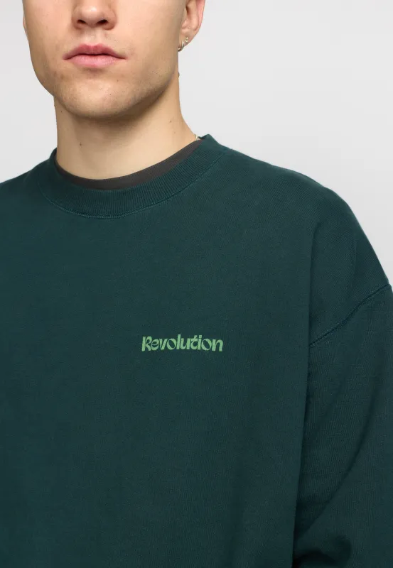 Printed Crewneck / 2790 LAN - Darkgreen sold by Revolution