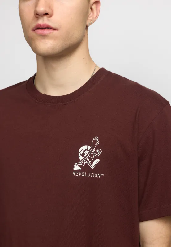 Printed T-shirt / 1423 SLO - Burgundy sold by Revolution
