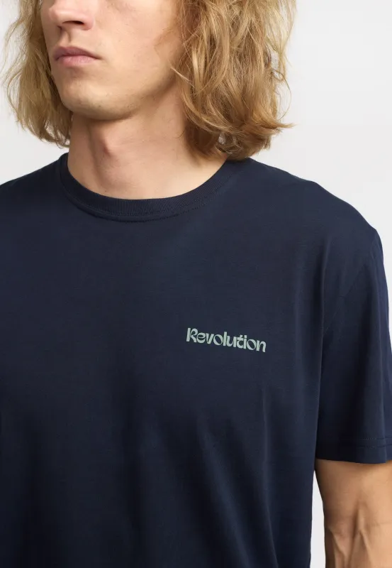 Printed T-shirt / 1422 LAN - Navy sold by Revolution