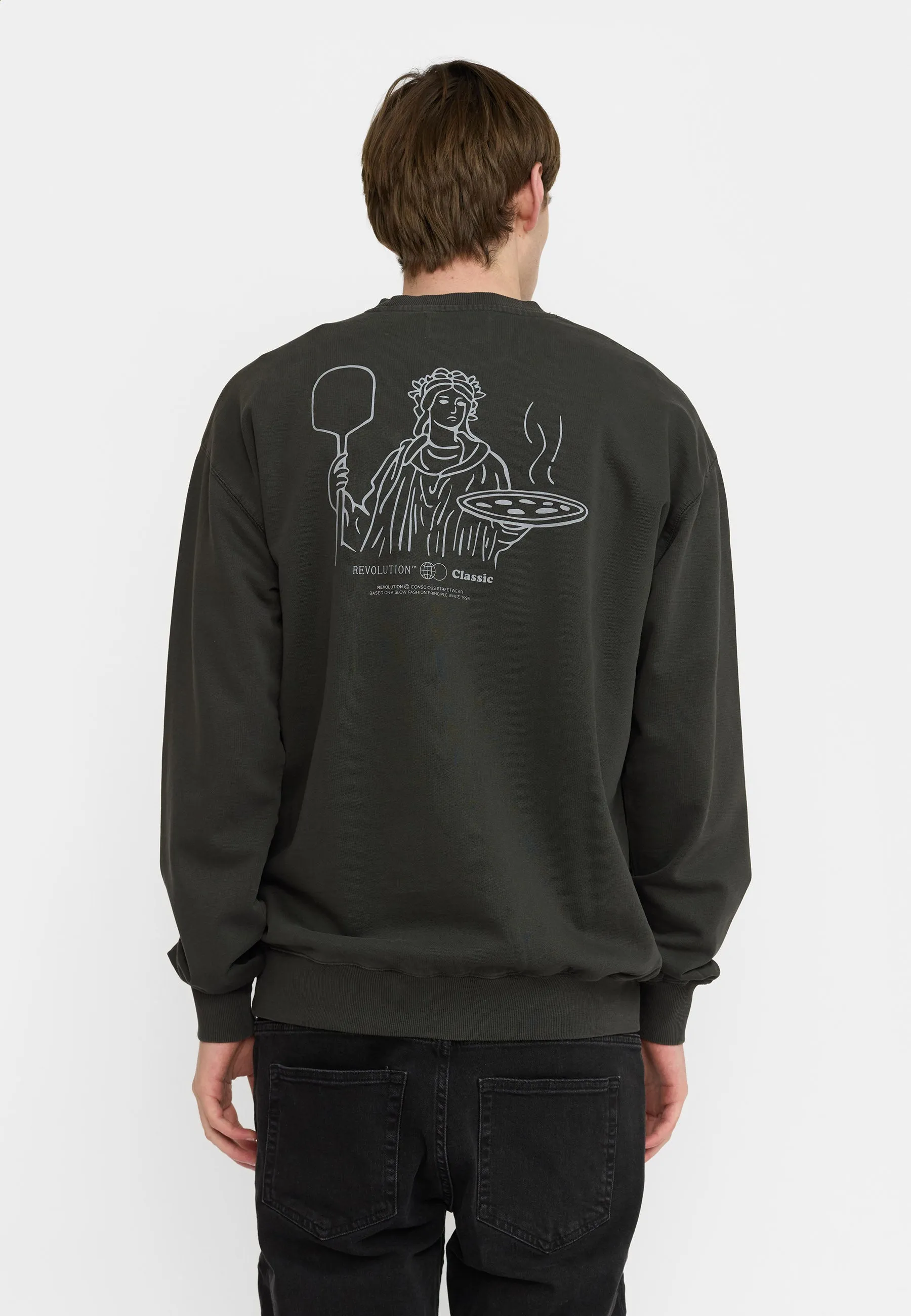 Printed Crewneck / 2794 PIZ - Black sold by Revolution product image thumbnail 5