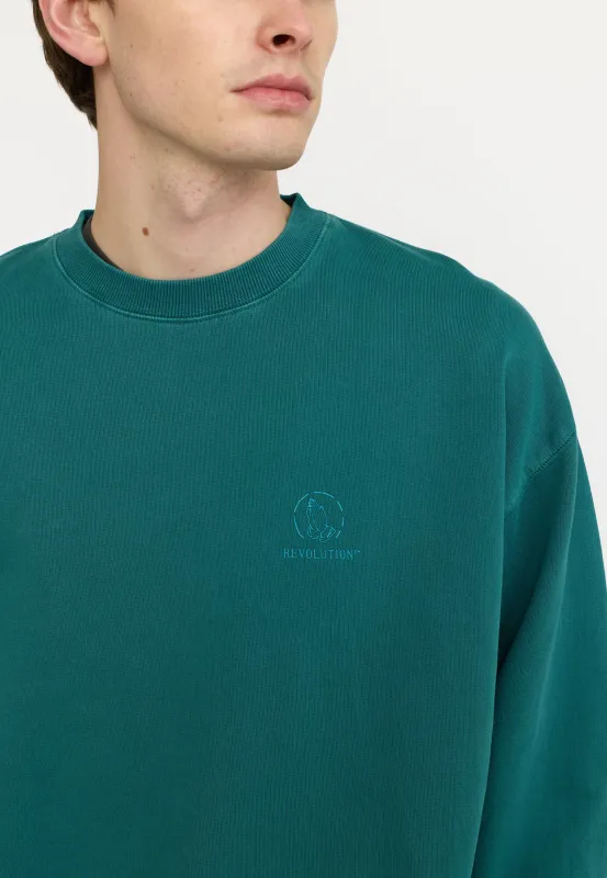 Printed Crewneck / 2794 PIZ - Petrol sold by Revolution