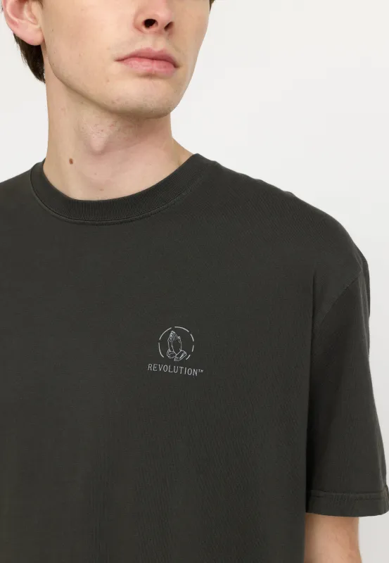 Printed T-shirt / 1429 PIZ - Black sold by Revolution
