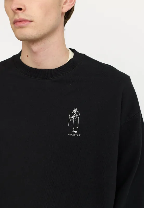 Printed Crewneck / 2793 DEA - Black sold by Revolution