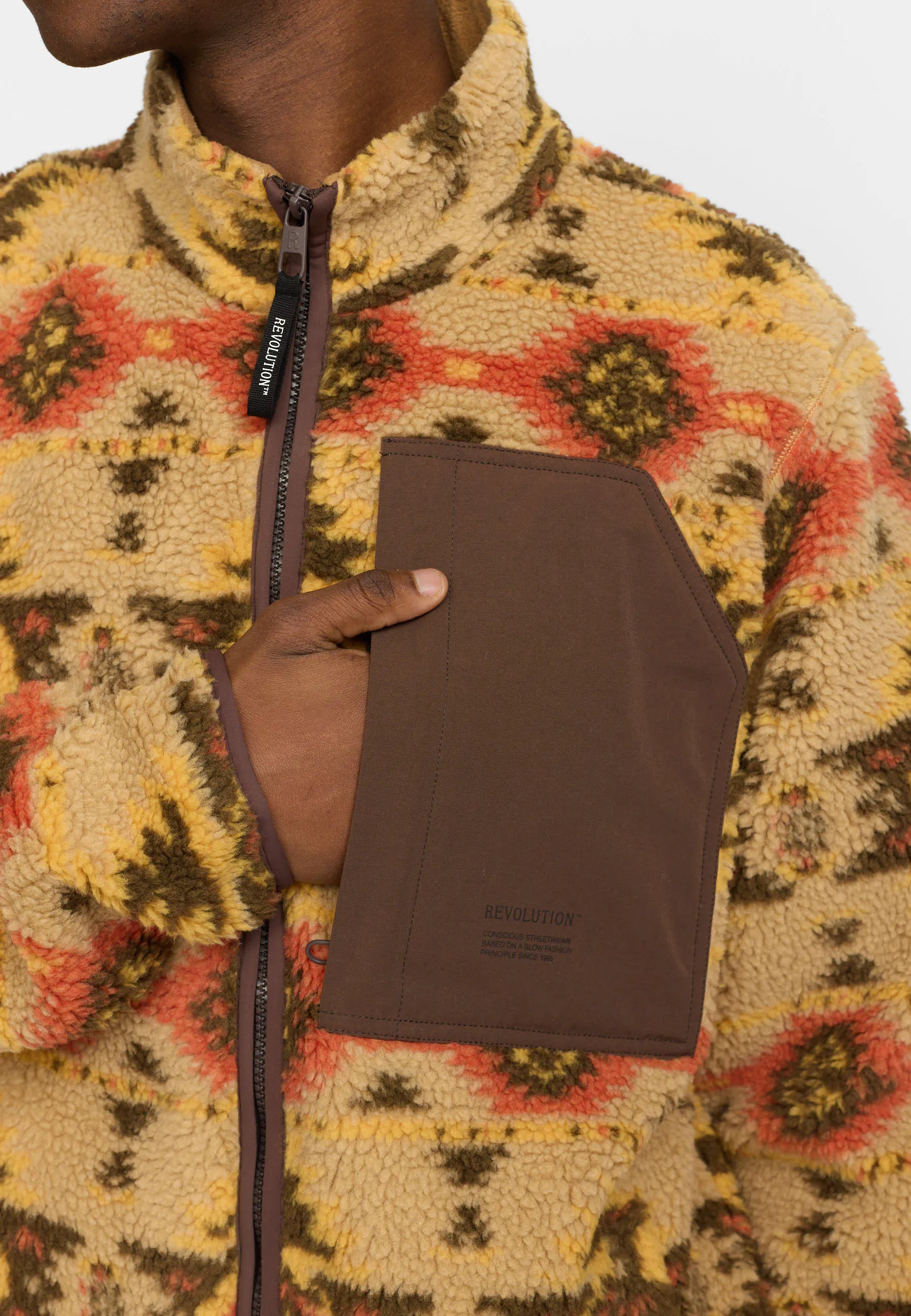 Printed Teddy Jacket / 7020 - Lightbrown sold by Revolution product image thumbnail 4