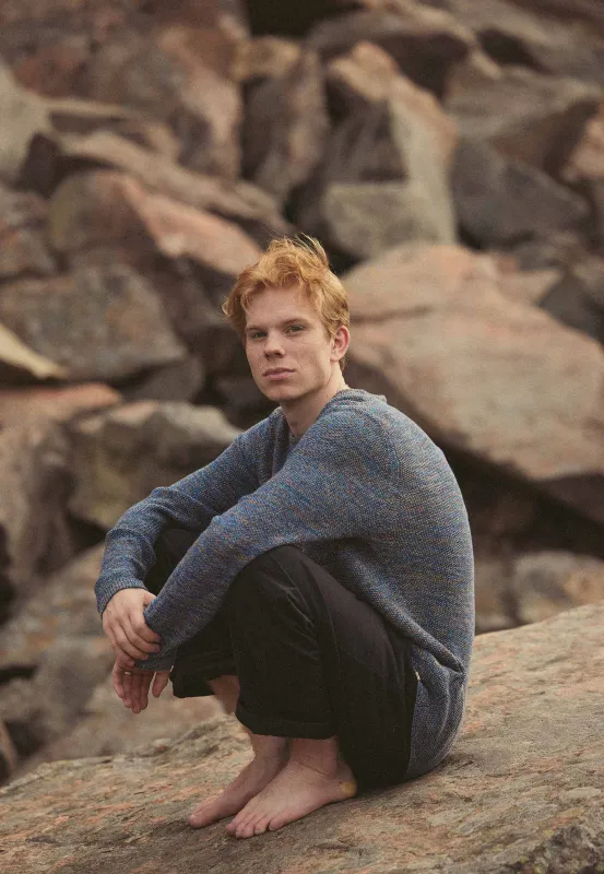 Knit Sweater / 6009 - Blue-mix sold by Revolution