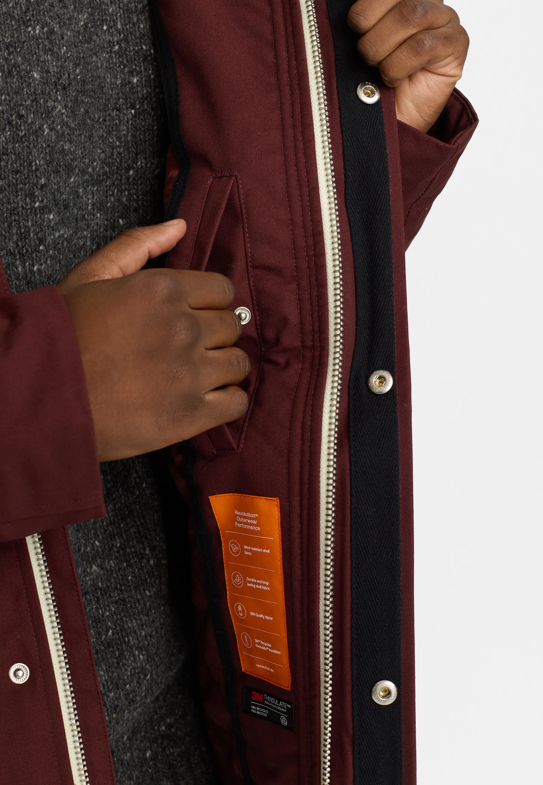 Hooded Jacket / 7311 - Burgundy sold by Revolution product image thumbnail 5