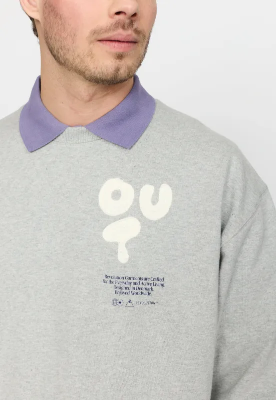 Printed Crewneck / 2802 CHA - Grey-melange sold by Revolution