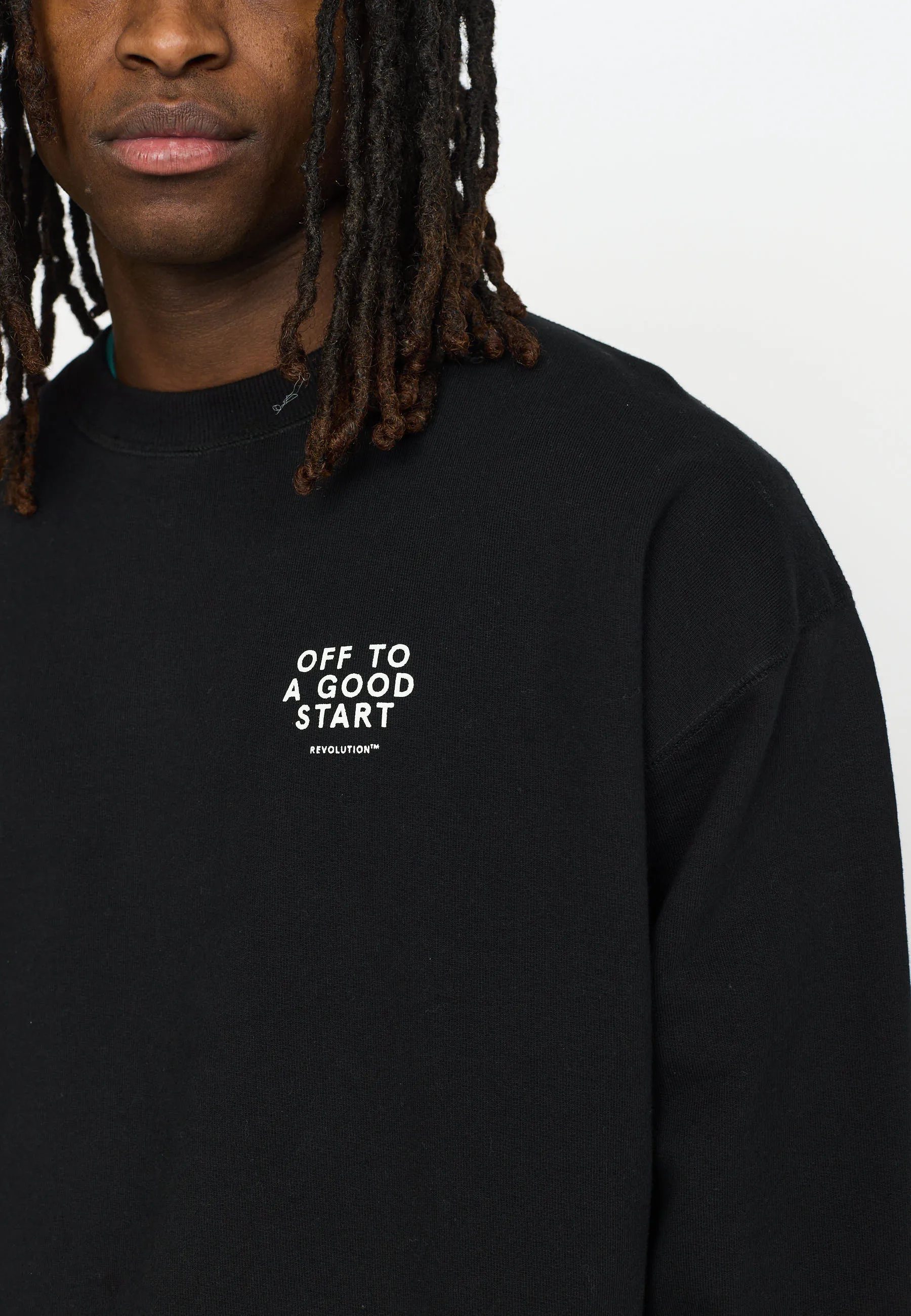 Printed Crewneck / 2802 ALT - Black sold by Revolution