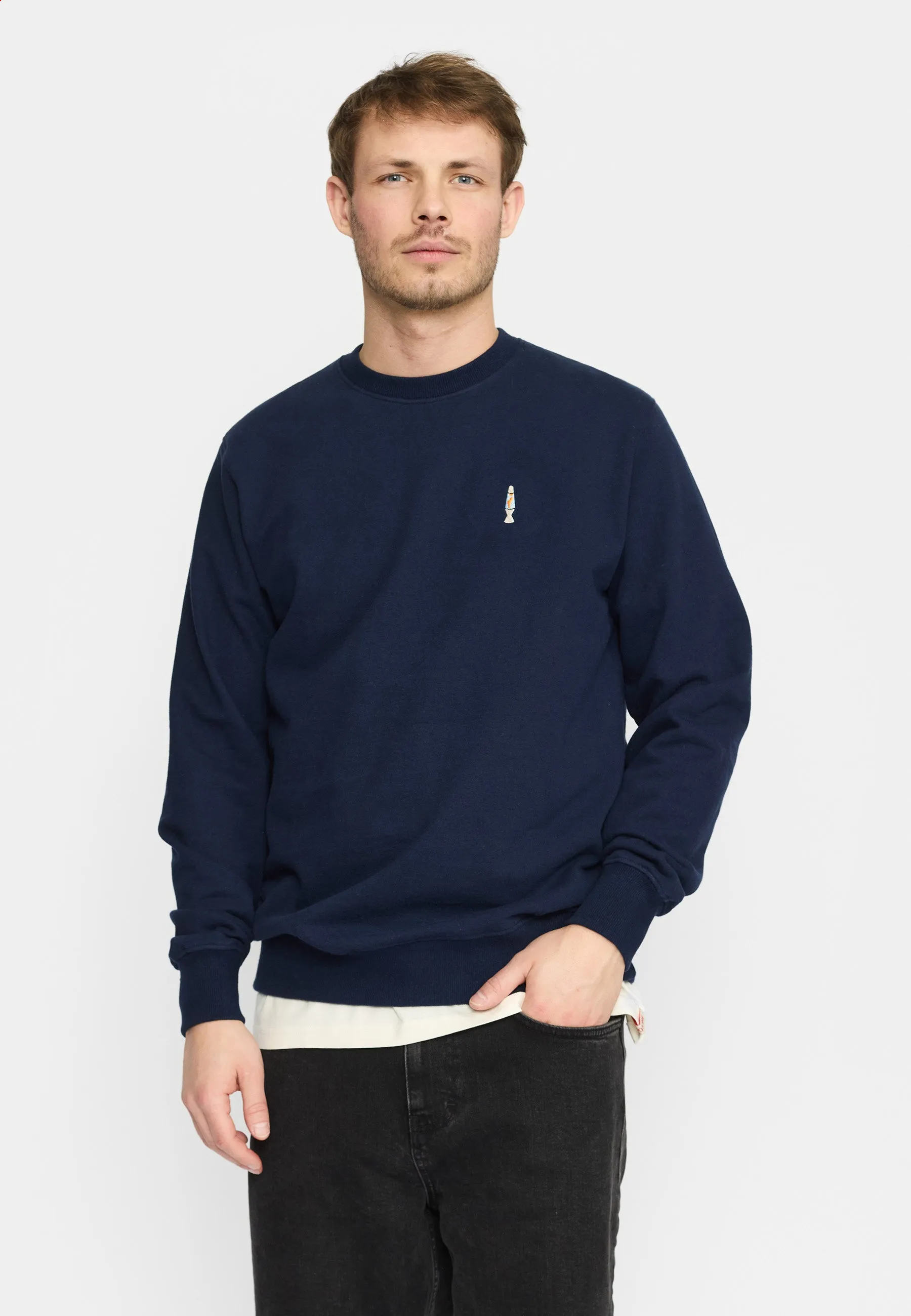 Regular Crewneck / 2801 LAV - Navy-melange sold by Revolution product image thumbnail 4