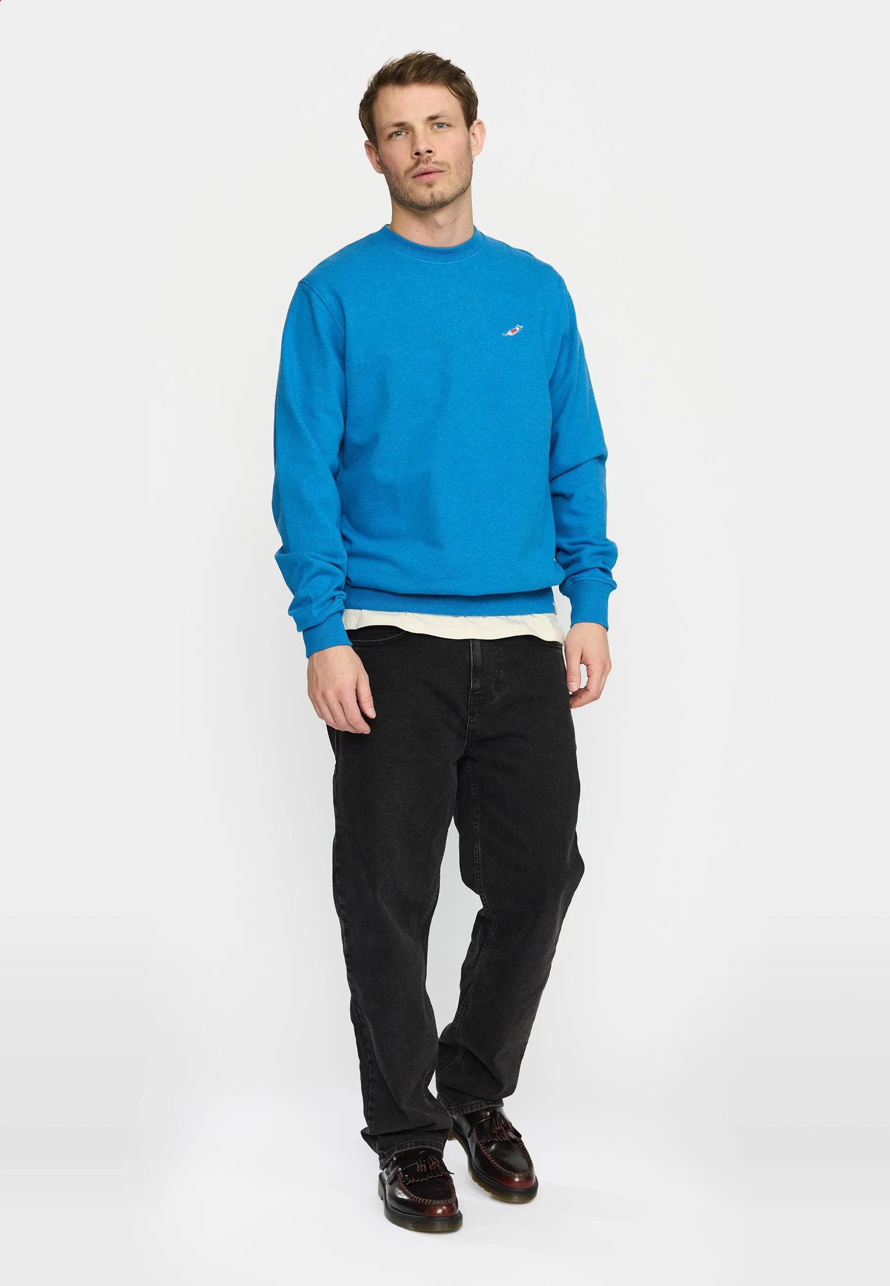 Regular Crewneck / 2801 COL - Blue-melange sold by Revolution product image thumbnail 3