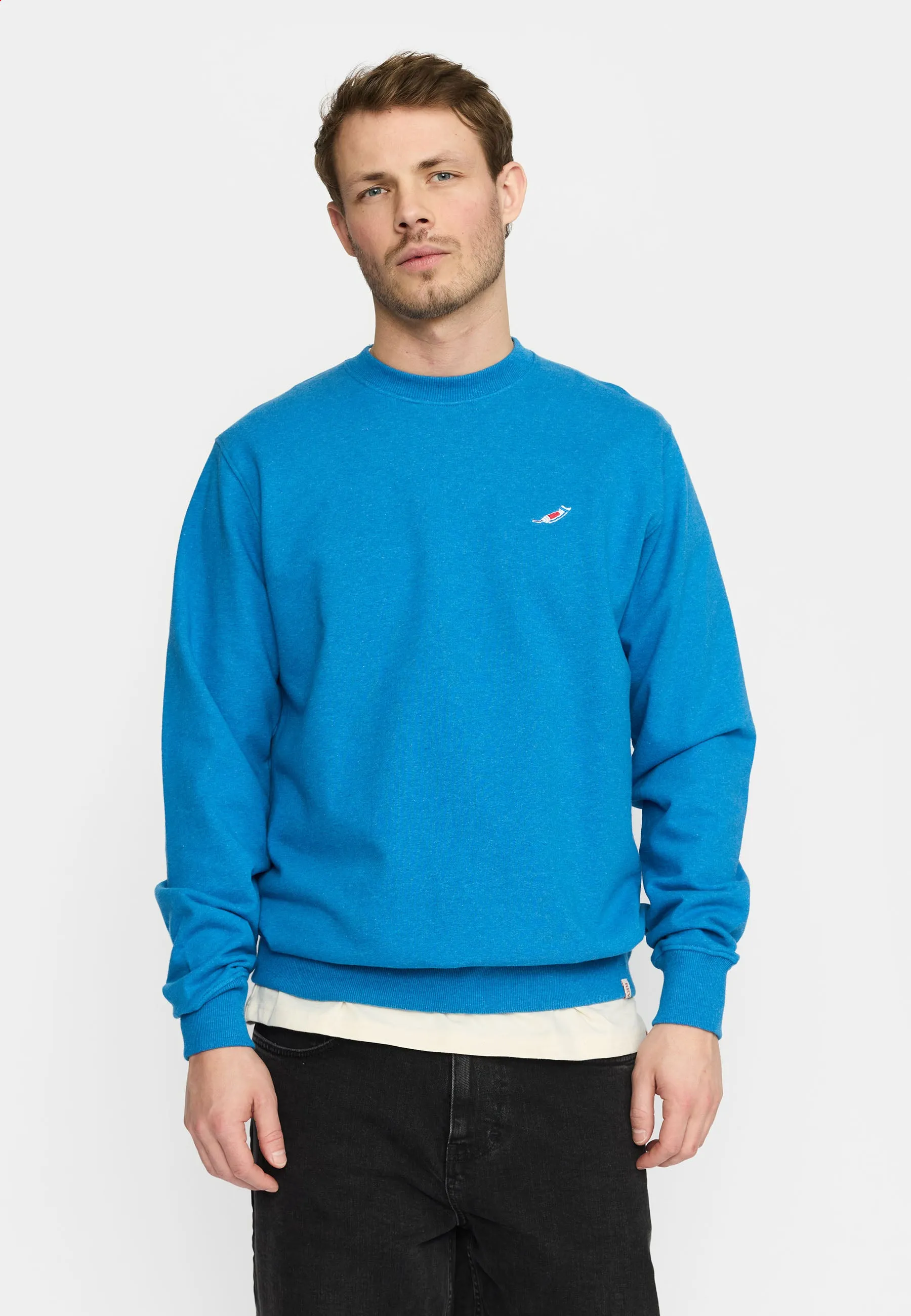 Regular Crewneck / 2801 COL - Blue-melange sold by Revolution product image thumbnail 4
