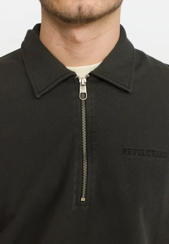 Loose Half-zip Sweatshirt / 2800 REV - Black sold by Revolution